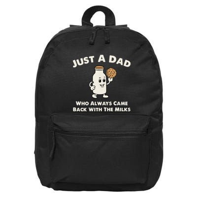Just A Dad Who Always Came Back With The Milk 16 in Basic Backpack