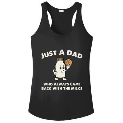 Just A Dad Who Always Came Back With The Milk Ladies PosiCharge Competitor Racerback Tank