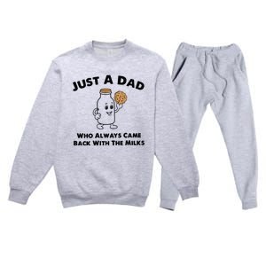 Just A Dad Who Always Came Back With The Milk Premium Crewneck Sweatsuit Set