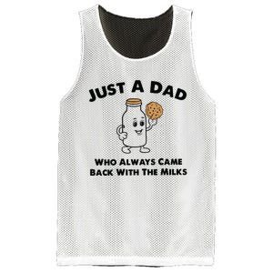 Just A Dad Who Always Came Back With The Milk Mesh Reversible Basketball Jersey Tank