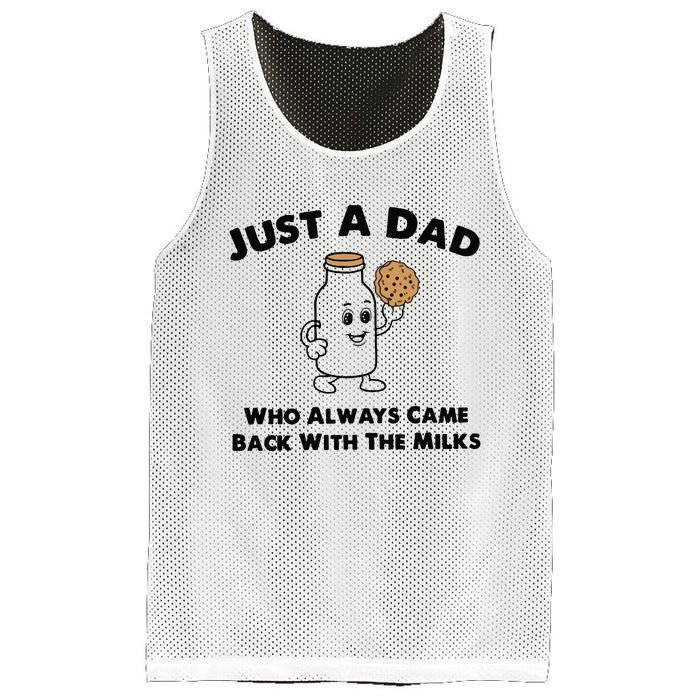 Just A Dad Who Always Came Back With The Milk Mesh Reversible Basketball Jersey Tank