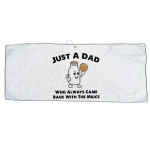 Just A Dad Who Always Came Back With The Milk Large Microfiber Waffle Golf Towel