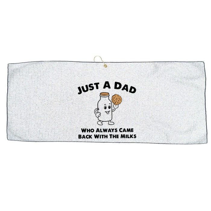 Just A Dad Who Always Came Back With The Milk Large Microfiber Waffle Golf Towel