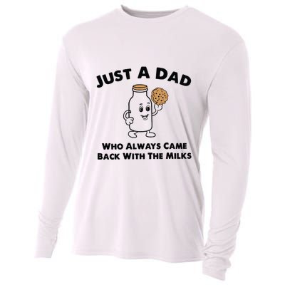 Just A Dad Who Always Came Back With The Milk Cooling Performance Long Sleeve Crew