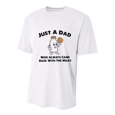 Just A Dad Who Always Came Back With The Milk Youth Performance Sprint T-Shirt