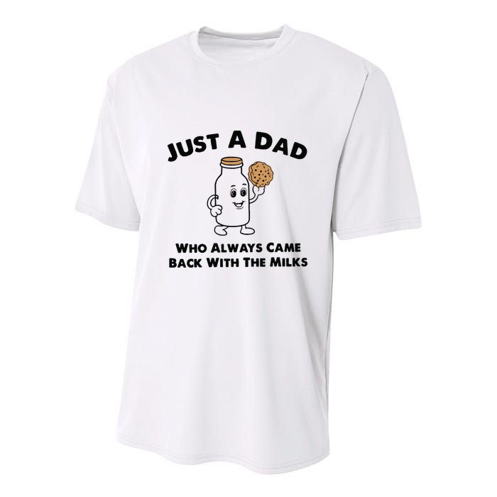 Just A Dad Who Always Came Back With The Milk Youth Performance Sprint T-Shirt