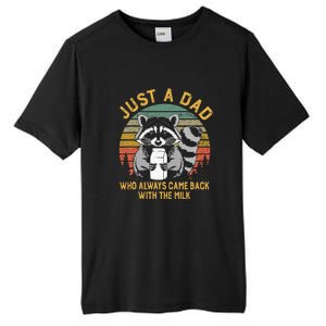 Just A Dad Who Always Came Back With The Milk Racoon Fathers Tall Fusion ChromaSoft Performance T-Shirt