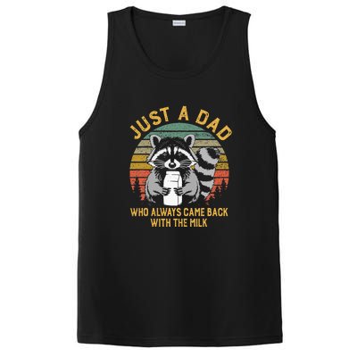 Just A Dad Who Always Came Back With The Milk Racoon Fathers PosiCharge Competitor Tank