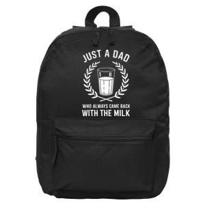 Just A Dad Who Always Came Back With The Milk Fathers Day 16 in Basic Backpack