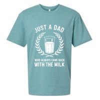 Just A Dad Who Always Came Back With The Milk Fathers Day Sueded Cloud Jersey T-Shirt