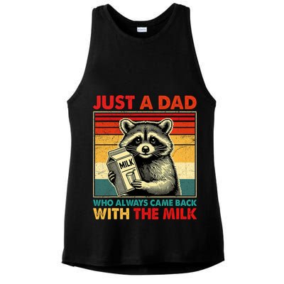 Just A Dad Who Always Came Back With The Milk Fathers Day  Ladies PosiCharge Tri-Blend Wicking Tank