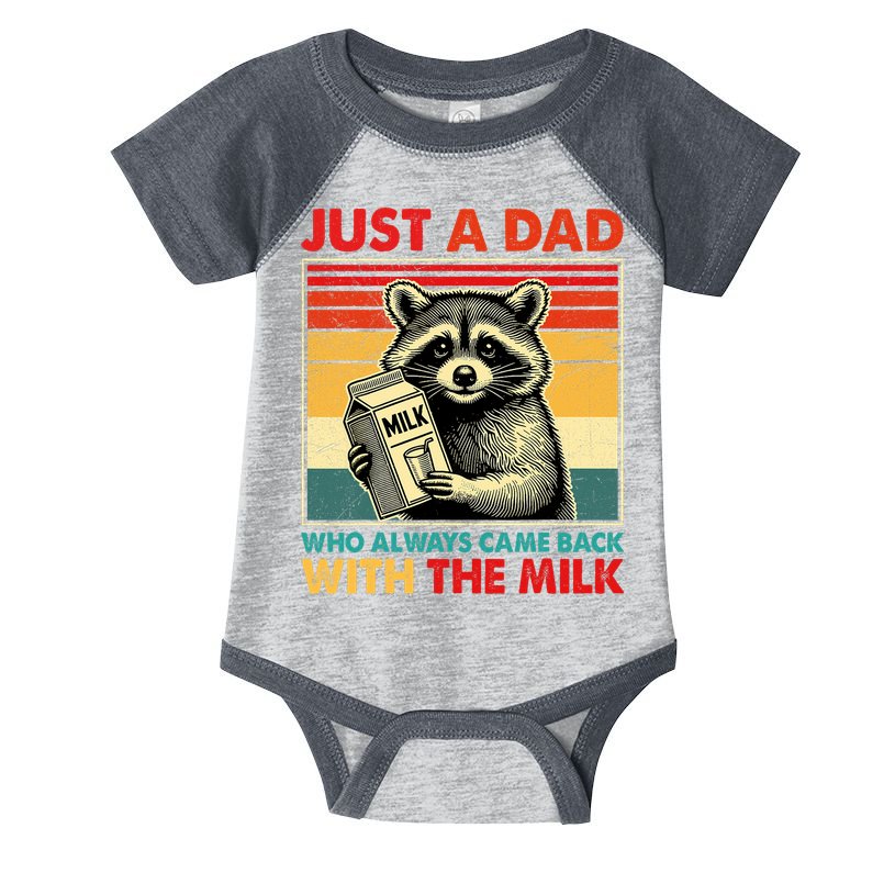 Just A Dad Who Always Came Back With The Milk Fathers Day  Infant Baby Jersey Bodysuit