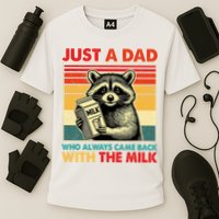Just A Dad Who Always Came Back With The Milk Fathers Day  Cooling Performance Crew T-Shirt