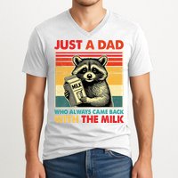 Just A Dad Who Always Came Back With The Milk Fathers Day  V-Neck T-Shirt