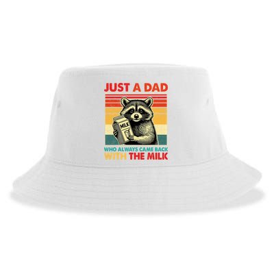 Just A Dad Who Always Came Back With The Milk Fathers Day  Sustainable Bucket Hat