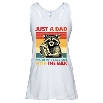 Just A Dad Who Always Came Back With The Milk Fathers Day  Ladies Essential Flowy Tank