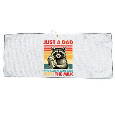 Just A Dad Who Always Came Back With The Milk Fathers Day  Large Microfiber Waffle Golf Towel