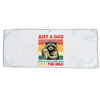 Just A Dad Who Always Came Back With The Milk Fathers Day  Large Microfiber Waffle Golf Towel
