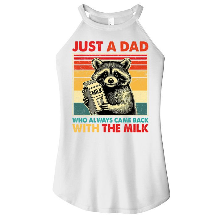 Just A Dad Who Always Came Back With The Milk Fathers Day  Women's Perfect Tri Rocker Tank