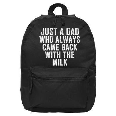 Just A Dad Who Always Came Back With The Milk Father’S Day Happy Proud Father 16 in Basic Backpack