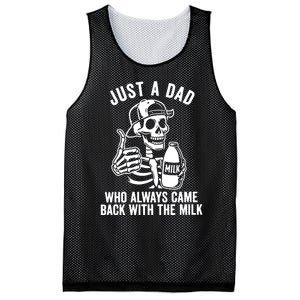 Just A Dad Who Always Came Back With The Milk Mesh Reversible Basketball Jersey Tank