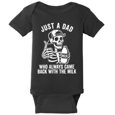 Just A Dad Who Always Came Back With The Milk Baby Bodysuit