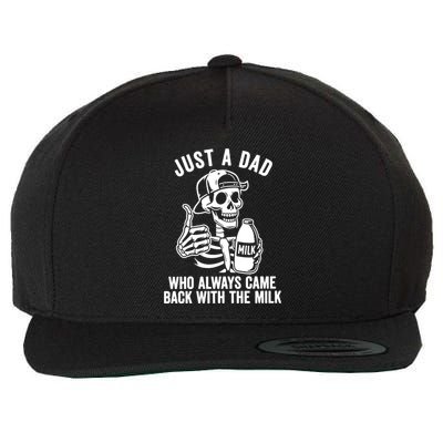 Just A Dad Who Always Came Back With The Milk Wool Snapback Cap