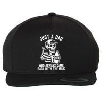 Just A Dad Who Always Came Back With The Milk Wool Snapback Cap