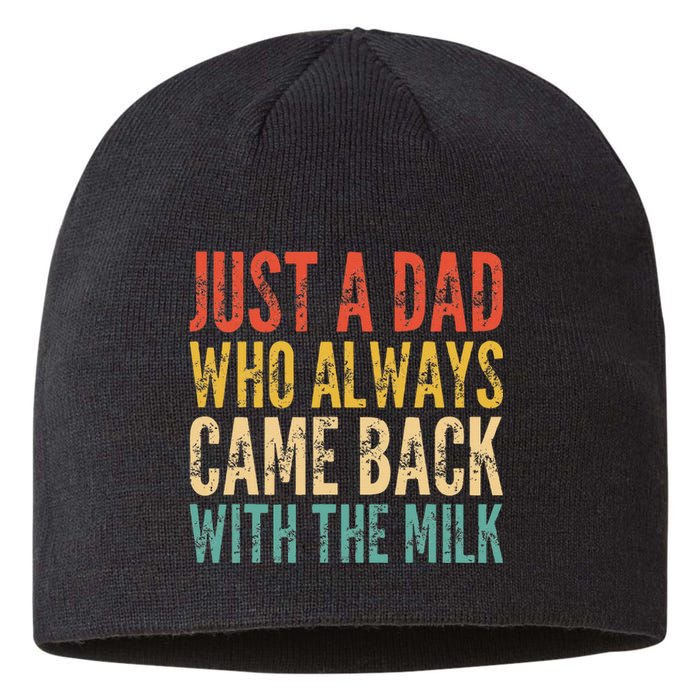 Just A Dad Who Always Came Back With The Milk Sustainable Beanie