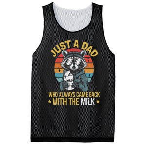 Just A Dad Who Always Came Back With The Milk FatherS Day Mesh Reversible Basketball Jersey Tank