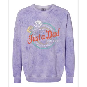 Just A Dad Who Always Came Back With The Milk Fathers Day Colorblast Crewneck Sweatshirt