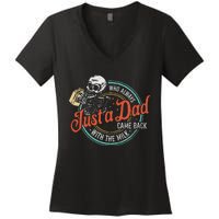 Just A Dad Who Always Came Back With The Milk Fathers Day Women's V-Neck T-Shirt