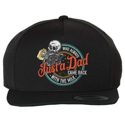 Just A Dad Who Always Came Back With The Milk Fathers Day Wool Snapback Cap