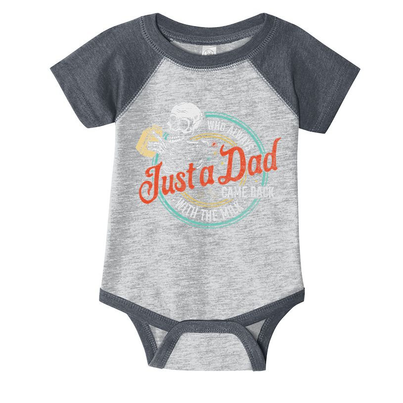 Just A Dad Who Always Came Back With The Milk Fathers Day Infant Baby Jersey Bodysuit
