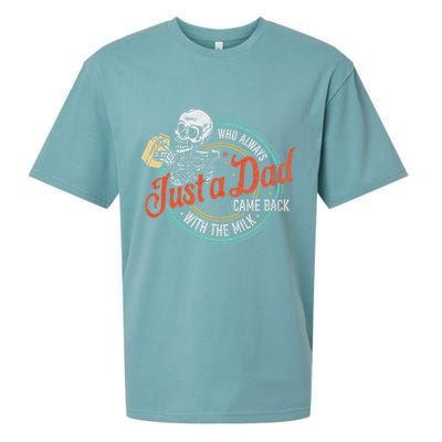 Just A Dad Who Always Came Back With The Milk Fathers Day Sueded Cloud Jersey T-Shirt