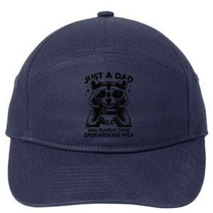 Just A Dad Who Always Came Back With The Milk Dad Raccoon 7-Panel Snapback Hat