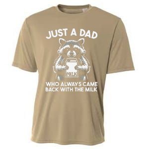 Just A Dad Who Always Came Back With The Milk FatherS Day Cooling Performance Crew T-Shirt