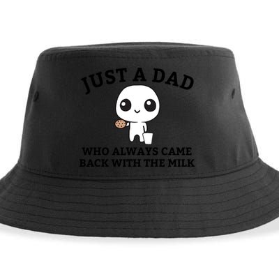 Just A Dad Who Always Came Back With The Milk Fathers Day Sustainable Bucket Hat
