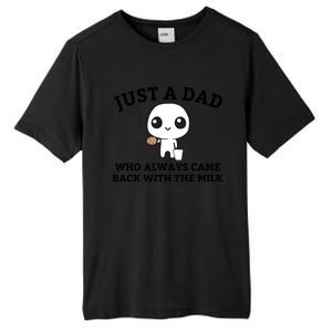 Just A Dad Who Always Came Back With The Milk Fathers Day Tall Fusion ChromaSoft Performance T-Shirt