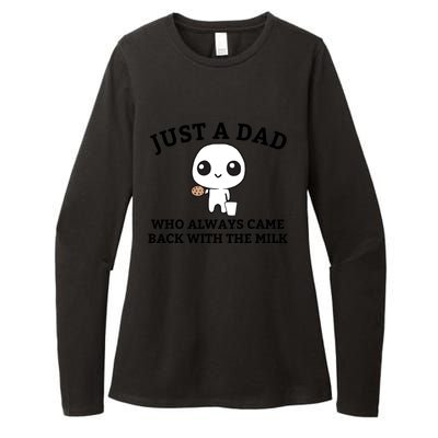 Just A Dad Who Always Came Back With The Milk Fathers Day Womens CVC Long Sleeve Shirt