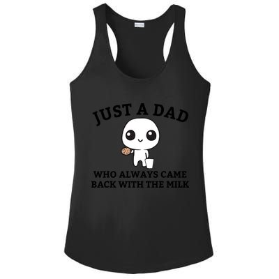 Just A Dad Who Always Came Back With The Milk Fathers Day Ladies PosiCharge Competitor Racerback Tank