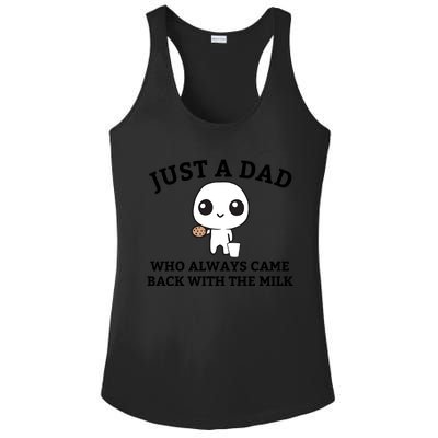 Just A Dad Who Always Came Back With The Milk Fathers Day Ladies PosiCharge Competitor Racerback Tank