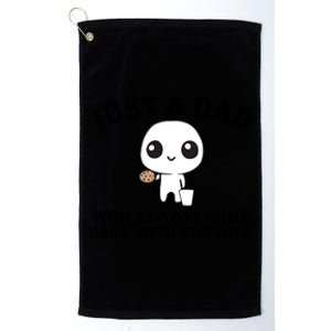 Just A Dad Who Always Came Back With The Milk Fathers Day Platinum Collection Golf Towel