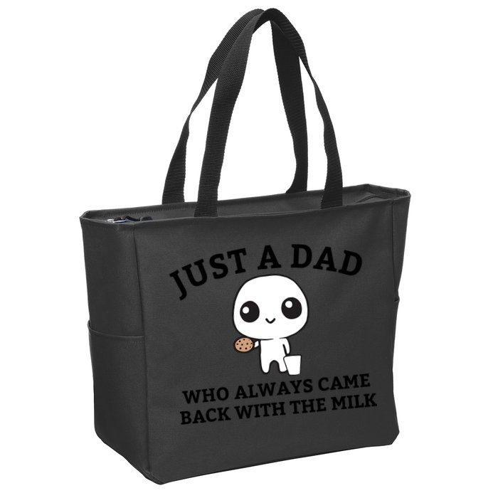Just A Dad Who Always Came Back With The Milk Fathers Day Zip Tote Bag