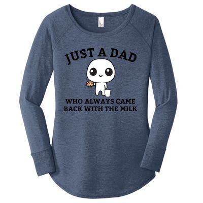 Just A Dad Who Always Came Back With The Milk Fathers Day Women's Perfect Tri Tunic Long Sleeve Shirt