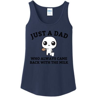 Just A Dad Who Always Came Back With The Milk Fathers Day Ladies Essential Tank