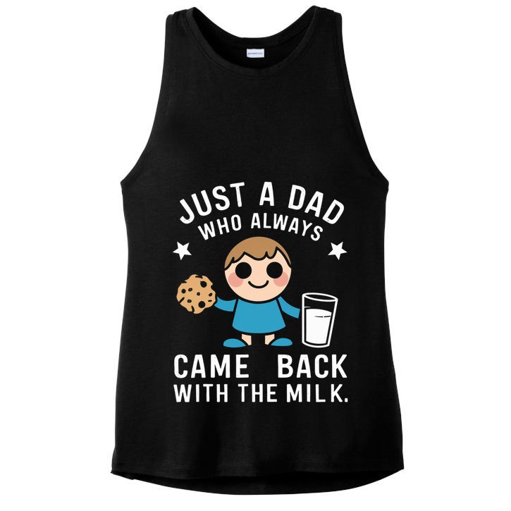 Just A Dad Who Always Came Back With The Milk Ladies PosiCharge Tri-Blend Wicking Tank