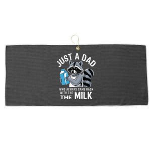 Just A Dad Who Always Came Back With The Milk FatherS Day Large Microfiber Waffle Golf Towel