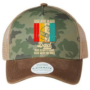 Just A Dad Who Always Came Back With The Milk FatherS Day Legacy Tie Dye Trucker Hat