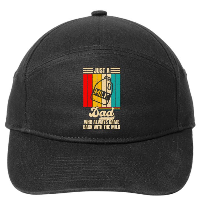 Just A Dad Who Always Came Back With The Milk FatherS Day 7-Panel Snapback Hat